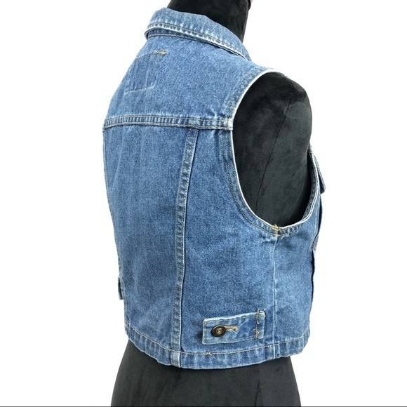 Vintage Express Denim Blue Jean VTG Vest - Picture 4 of 9